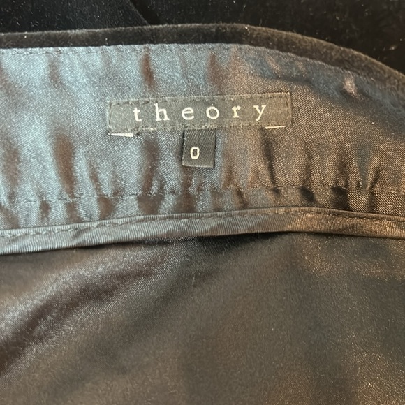 Theory Black Velvet Mini A Line Skirt Size 0 - Picture 6 of 8